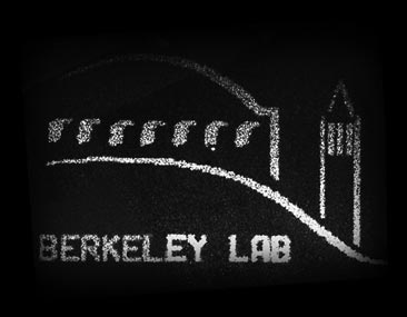 Far-field diffraction pattern from a binary phase-only EUV hologram revealing the LBNL logo.
