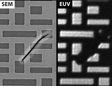 Comparison of SEM and AIT images of an EUV photomask